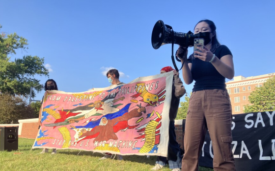 مظاهرة طلابية داعمة لفلسطين في جامعة جونز هوبكنز