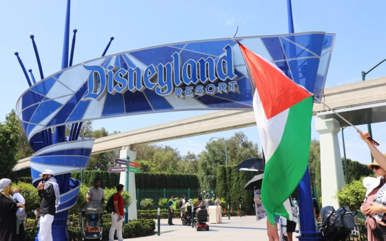 احتجاج مؤيد لفلسطين في ديزني لاند