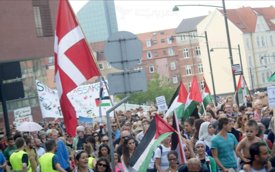 مظاهرة داعمة لفلسطين في الدنمارك