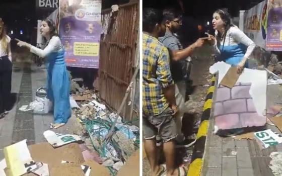 سائحة أسترالية مزقت لافتات مؤيدة لفلسطين