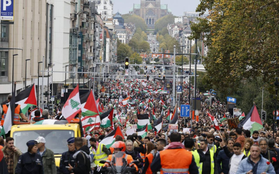 مظاهرة داعمة لفلسطين في بروكسل