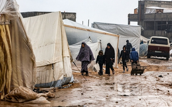 خيم النازحين في قطاع غزة في فصل الشتاء