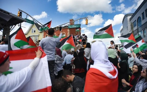 مظاهرة داعمة لفلسطين في نيوجيرسي
