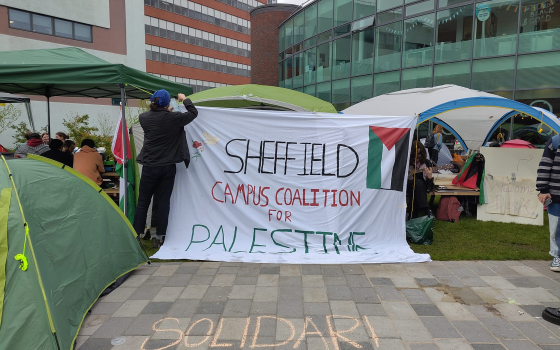 مخيم طلابي تضامني مع غزة في جامعة شيفيلد