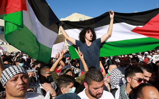 مظاهرة داعمة لفلسطين في الأردن