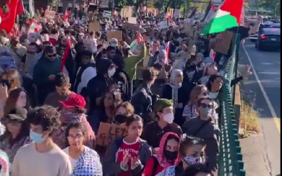 مظاهرة داعمة لفلسطين في بوسطن