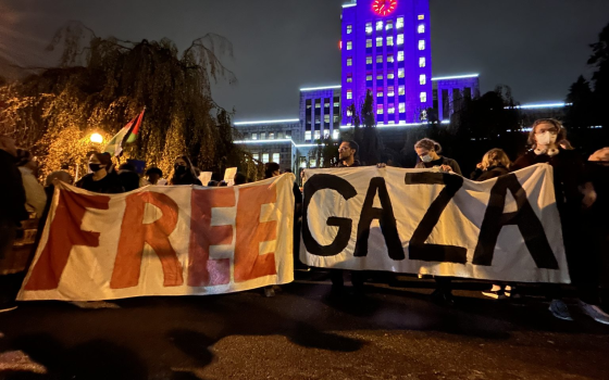 مظاهرة داعمة لفلسطين في فانكوفر  