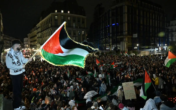 مظاهرة حاشدة داعمة لفلسطين