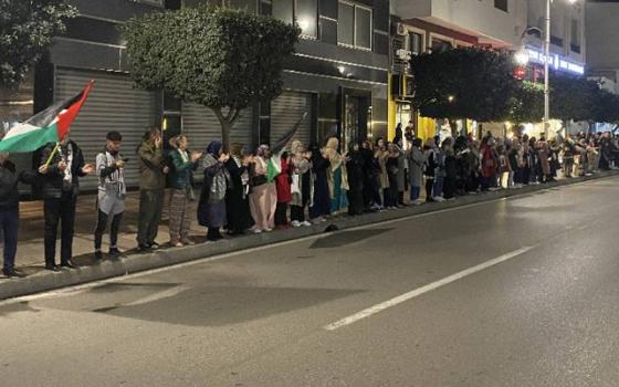 سلسلة بشرية في المغرب دعمًا لفلسطين