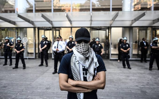 متظاهر داعم لفلسطين