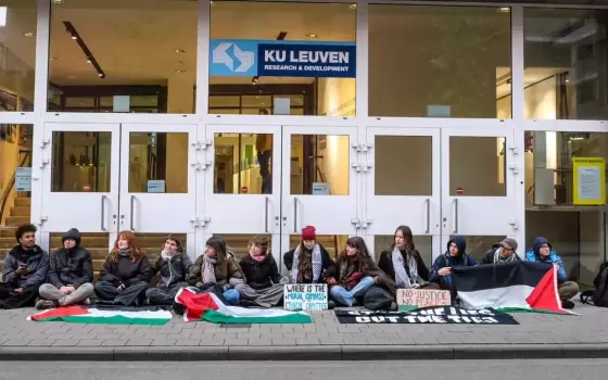 احتجاج طلابي في جامعة لوفين