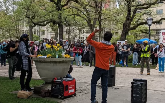 وقفة طلابية داعمة لفلسطين في جامعة شيكاغو  