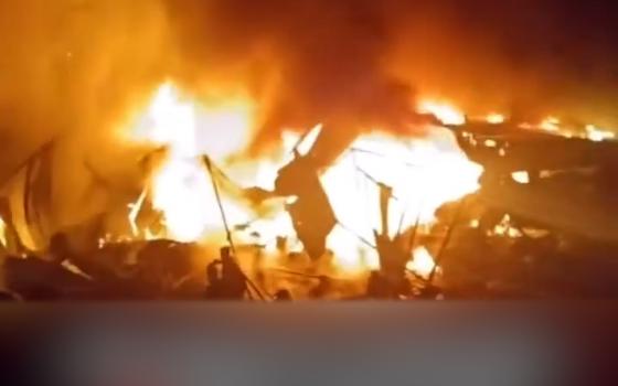 مجزرة حرق خيام النازحين في جنوب قطاع غزة