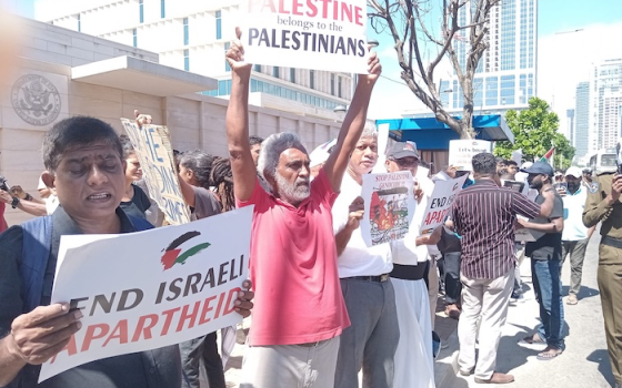 احتجاج مؤيد لفلسطين أمام السفارة الأمريكية بسريلانكا