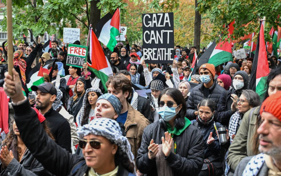 مظاهرة داعمة لفلسطين في كندا