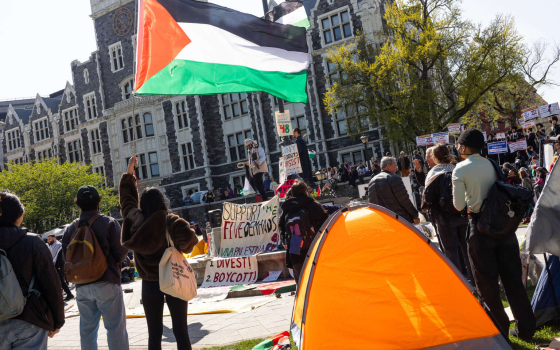 احتجاج داعم لفلسطين في نيويورك