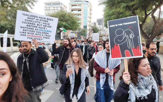مظاهرة تضامنية مع فلسطين في قبرص