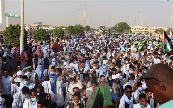 موريتانيون يتظاهرون لأجل فلسطين