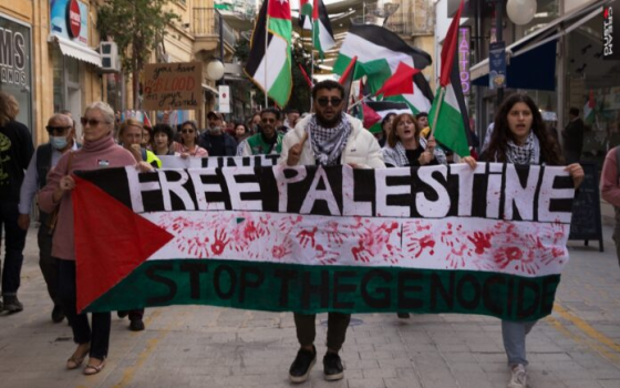 مظاهرة داعمة لفلسطين في قبرص