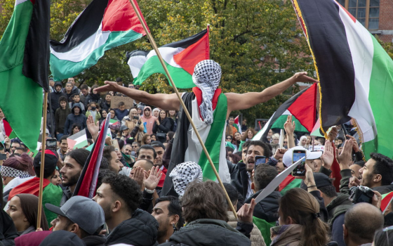 مظاهرة داعمة لفلسطين في بروكسل