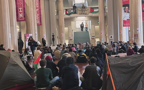 احتجاج طلابي بجامعة ليدز