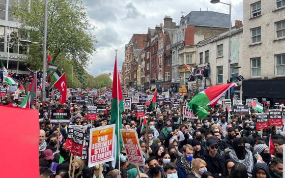 مظاهرة حاشدة في مانشستر دعمًا لفلسطين