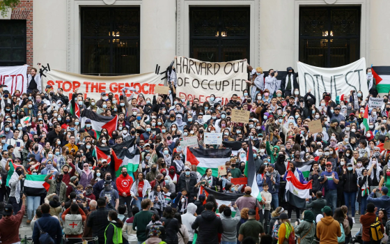 طلاب هارفارد بمظاهرة داعمة لفلسطين