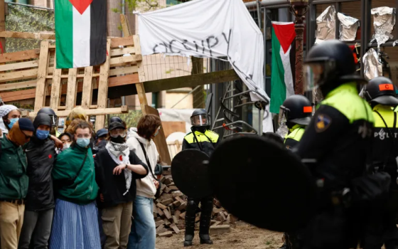 مظاهرة لطلاب ديلفت في هولندا دعمًا لفلسطين