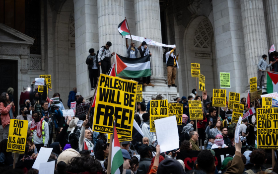 احتجاج داعم لفلسطين في جامعة نيويورك