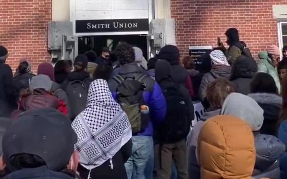 احتجاج طلابي في كلية بودوين