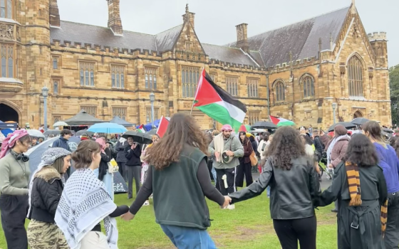 احتجاج طلابي داعم لفلسطين في جامعة أسترالية