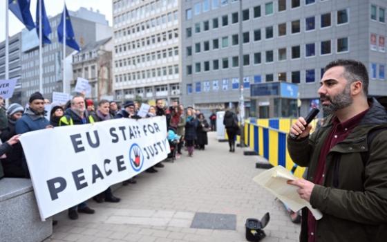 احتجاج داعم لفلسطين لموظفي الاتحاد الأوروبي