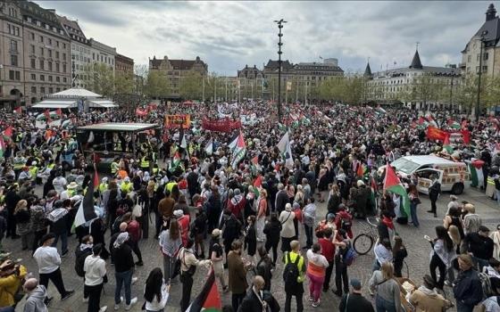 مظاهرة حاشدة في ستوكهولم
