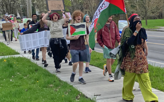 مسيرة داعمة لفلسطين في جامعة نيويورك