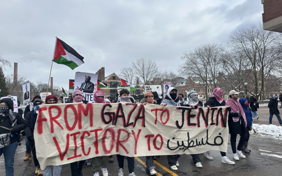 مظاهرة لدعم فلسطين لطلاب جامعة ميشيغان