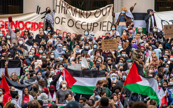 مظاهرة داعمة لفلسطين في جامعة هارفارد