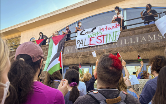 احتجاج لطلاب جامعة كونيتيكت لدعم فلسطين