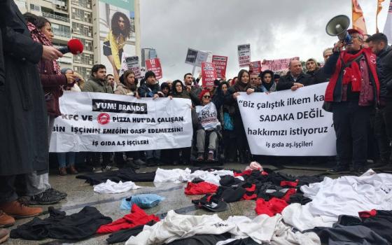 احتجاج داعم لفلسطين في جامعة مرمرة