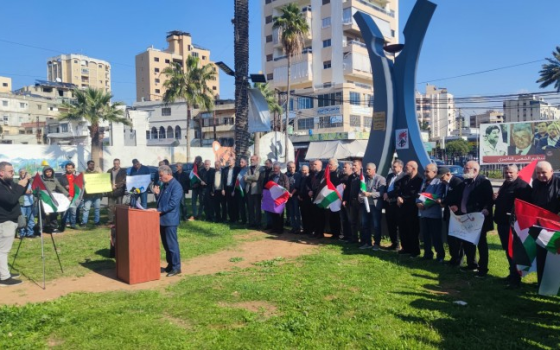 احتجاج تضامني في مدينة صيدا جنوب لبنان_