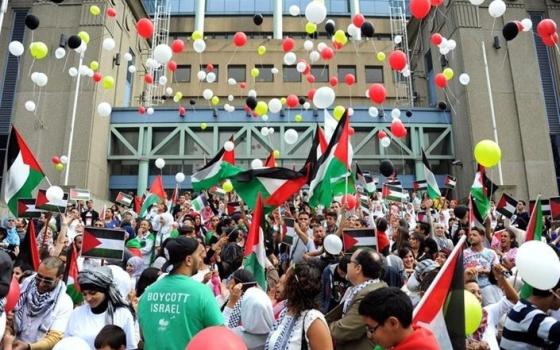 احتجاج داعم لفلسطين في بلجيكا