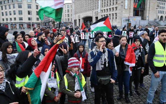 مظاهرة داعمة لفلسطين في بروكسل
