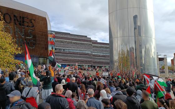 حشد في مظاهرة داعمة لفلسطين