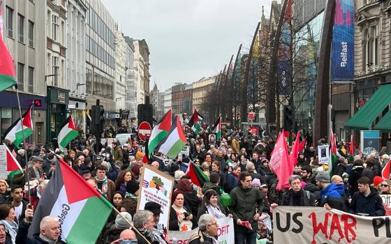 مظاهرة داعمة لفلسطين في بلفاست