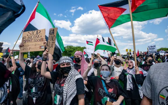 مظاهرة أمريكية داعمة لفلسطين