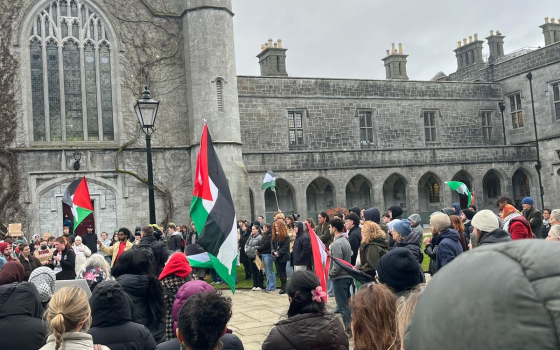 احتجاج داعم لفلسطين لطلاب جامعة غالواي