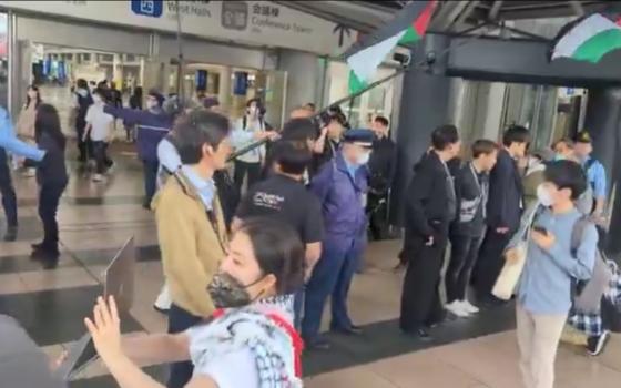 احتجاج في اليابان ضد مشاركة الاحتلال في معرض تقني