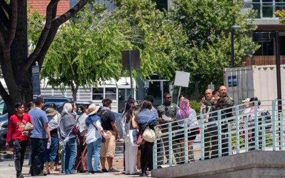 ساندوا فلسطين!.. متظاهرون يدعمون ”ستانفورد 12” في جلسة استماع بكاليفورنيا