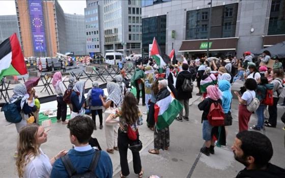 مظاهرة في بلجيكا تنديدًا بتواطؤ شركتين في إبادة غزة