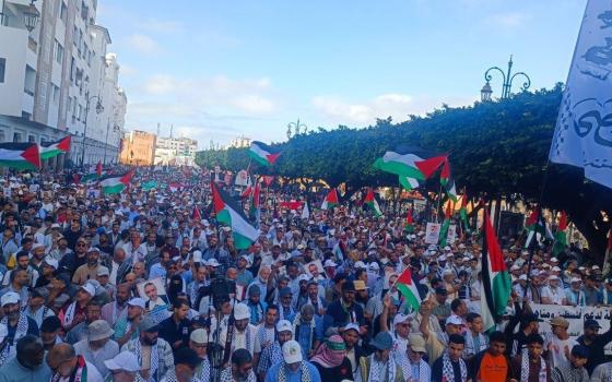 تنديدًا بقرصنة "أسطول الصمود".. مظاهرات حاشدة في المغرب نصرًة لغزة