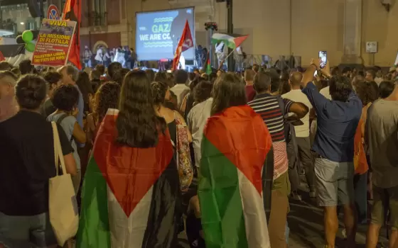 مظاهرة في ميلان دعمًا لأسطول الصمود المتجه إلى غزة